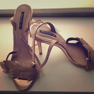 Bronze leaf foiled Zara heels
